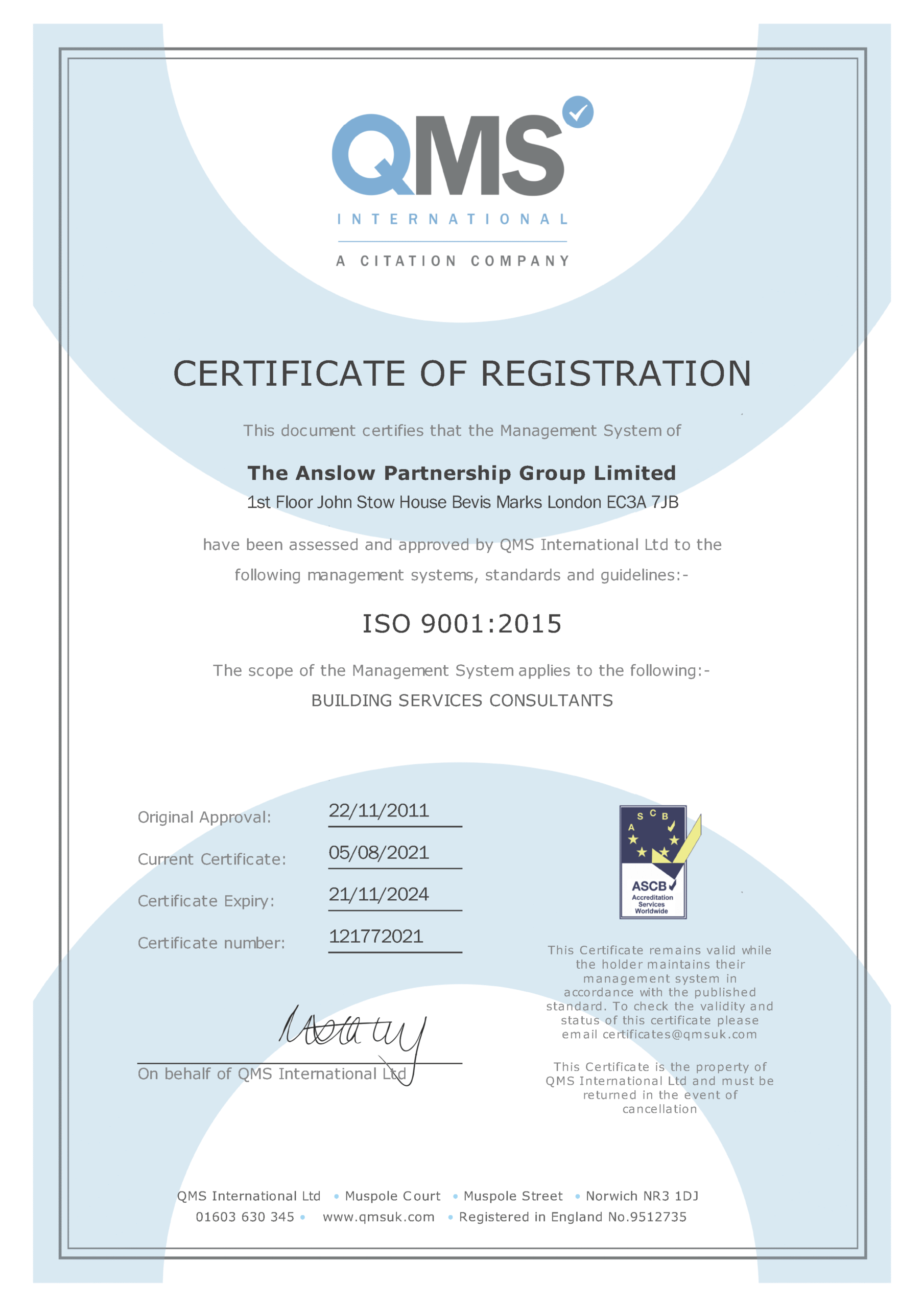 Iso 9001 certificate