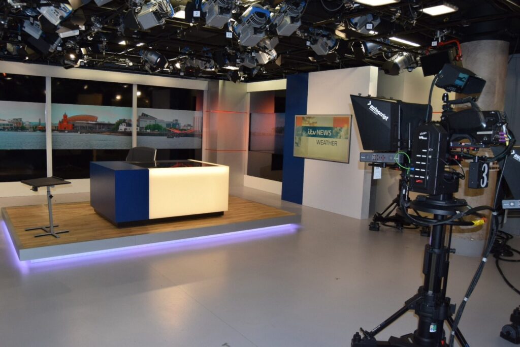 ITV regional newsroom, Cardiff, completed interior